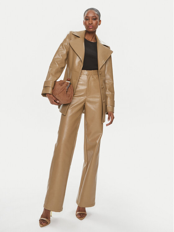 ROTATE ROTATE Pantaloni in similpelle 1121432512 Marrone Regular Fit