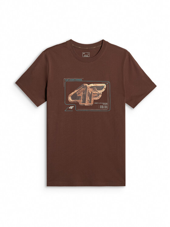 4F 4F T-Shirt LIMITLESS DESERT Brązowy Regular Fit
