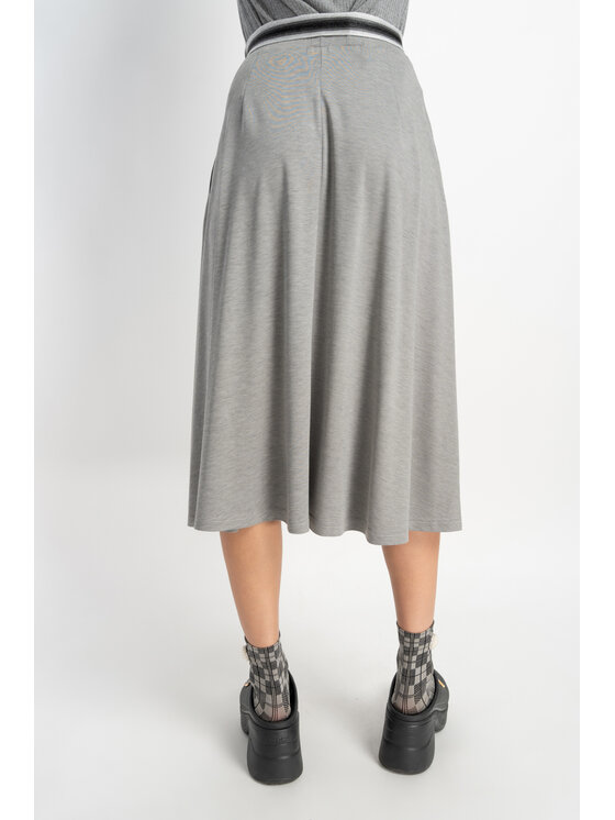CLICK CLICK Midi sukně 50-712 Šedá Comfort Fit