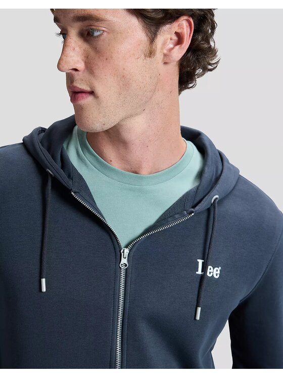 Lee Lee Bluza ESSFULL ZIP HOODIE Czarny Regular Fit
