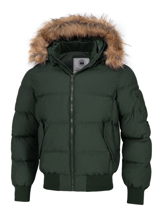 PITBULL PITBULL Kurtka zimowa Burnt Zielony Regular Fit