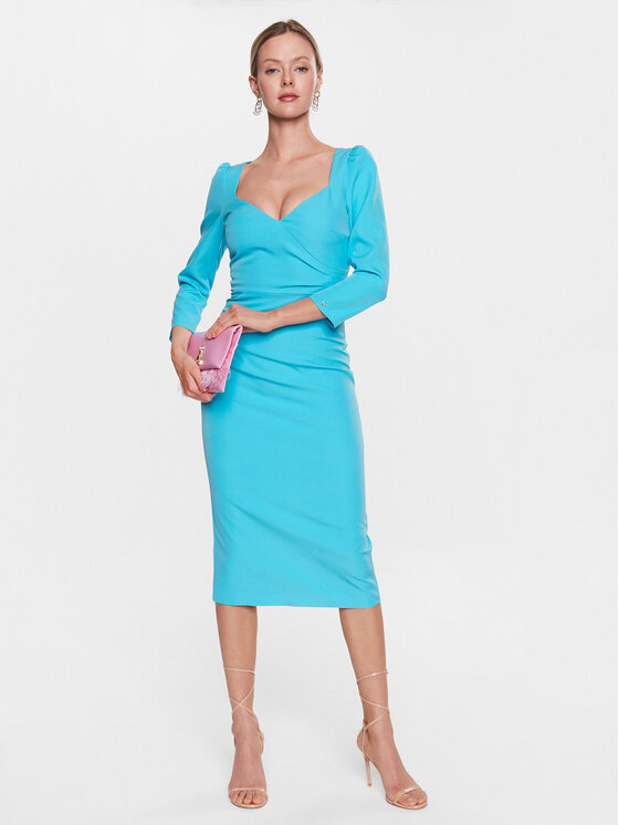 Nissa Nissa Každodenní šaty RZ13994 Světle modrá Slim Fit