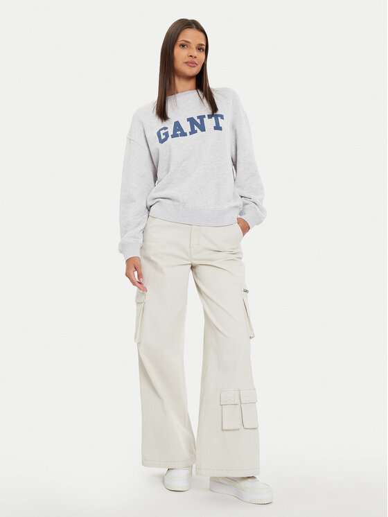 Gant Gant Pulóver Graphic 4200488 Szürke Regular Fit
