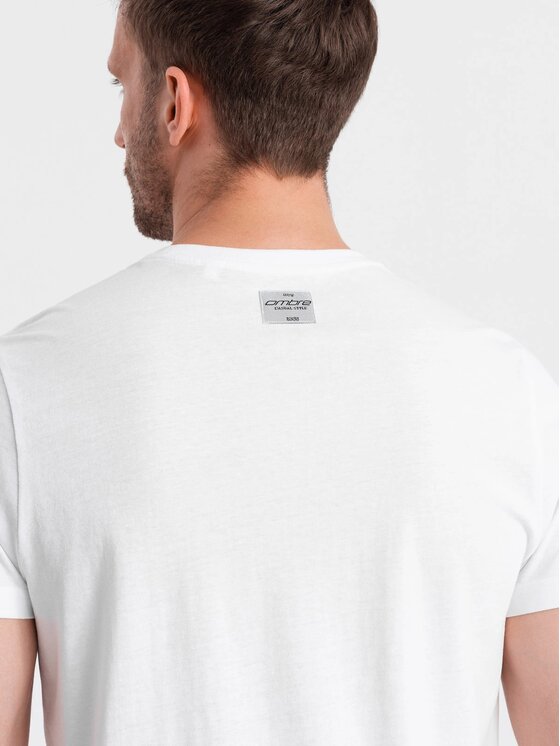 Ombre Ombre T-Shirt OM-TSPT-0141 Biały Regular Fit