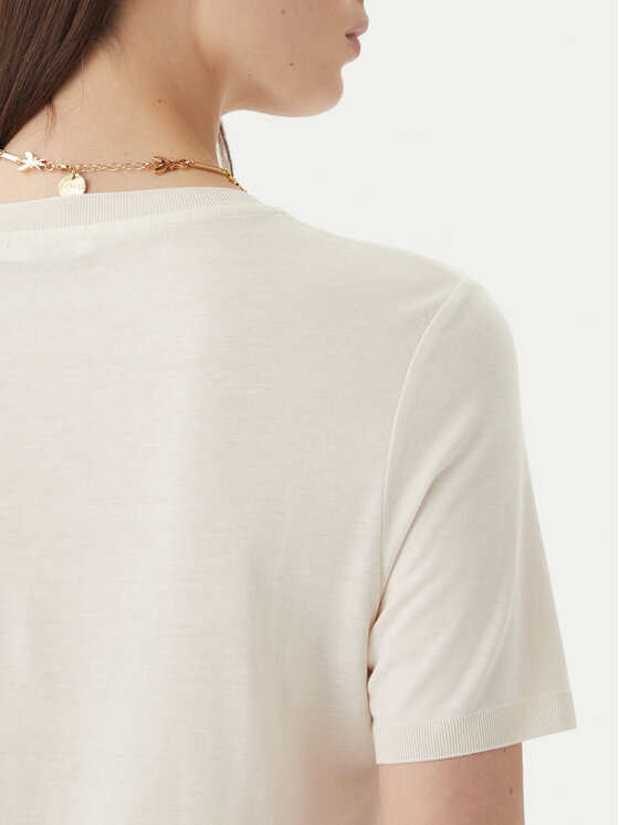 Patrizia Pepe Patrizia Pepe T-Shirt 2M4542/J419-W417 Κρεμ Regular Fit
