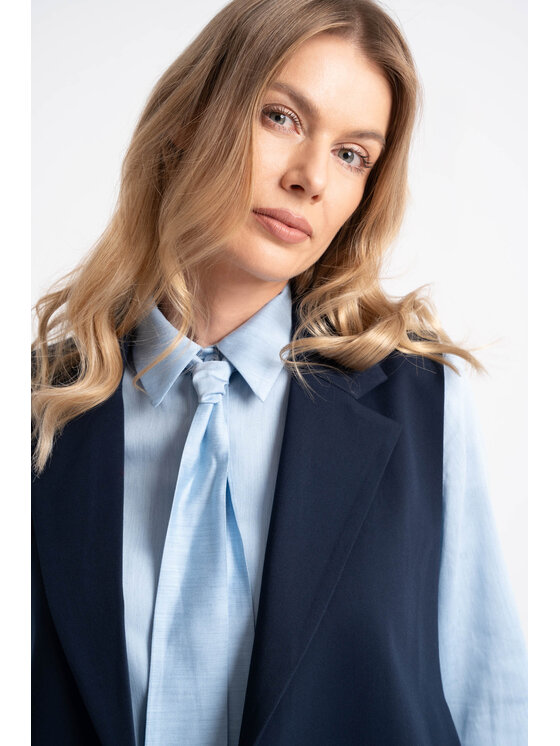 CLICK CLICK Kamizelka 71-0107 Granatowy Relaxed Fit