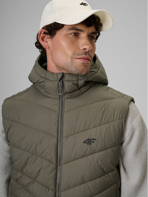 4F 4F Kamizelka BASIC+ Khaki Regular Fit