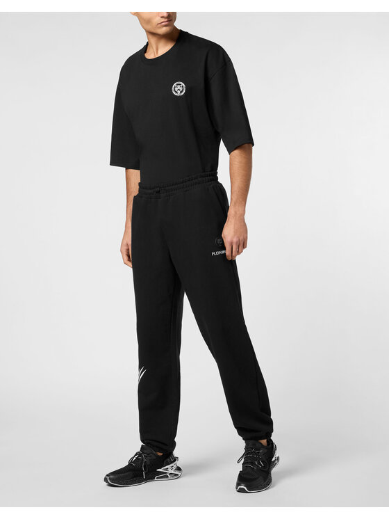 Plein Sport Plein Sport Pantaloni trening SAEC MJT2474 STE001N Negru Loose Fit