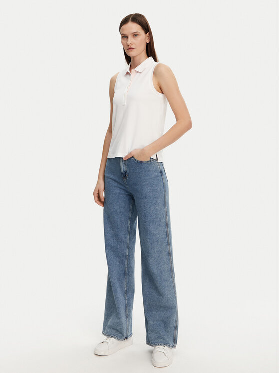 Gant Gant Тениска с яка и копчета 4200560 Бял Regular Fit