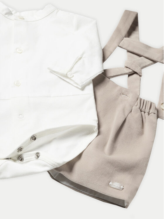 Mayoral Mayoral Комплект боди и шорти 2248 Бежов Regular Fit
