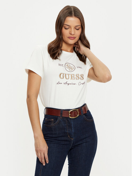Guess Guess T-krekls V5RI05 J1314 Écru Regular Fit