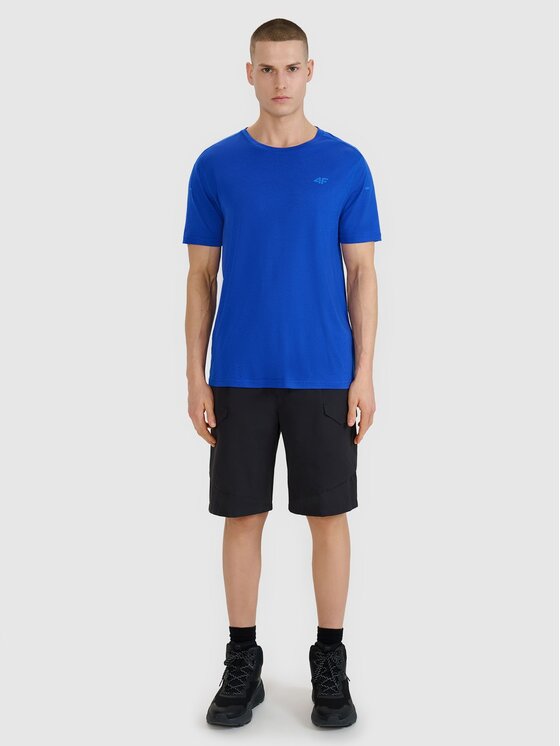 4F 4F Bavlnené šortky 4FWSS25TSHOM527-20S Čierna Regular Fit