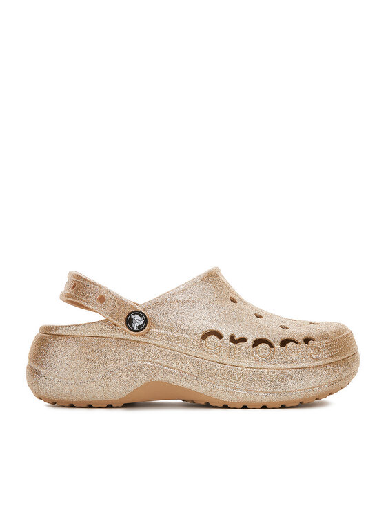Crocs Damskie Klapki, rozmiar 37/38, Złote, BAYA PLATFORM CLOG 208459-212