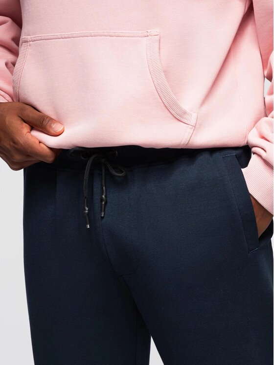 Ombre Ombre Spodnie dresowe OM-PASK-0281 Granatowy Regular Fit