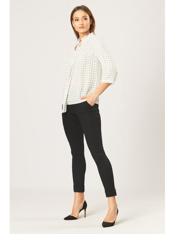 QUIOSQUE QUIOSQUE Blúzka GOFFER SHIRT Biela Regular Fit