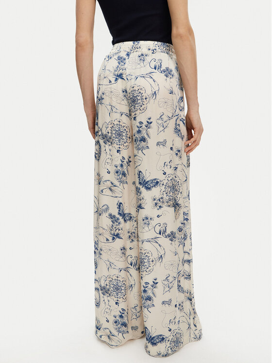 Fracomina Fracomina Hlače iz tkanine FJ25SV3004W451N4 Modra Relaxed Fit