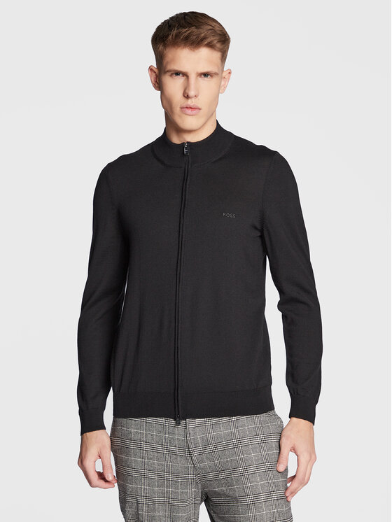 BOSS Boss Pletena jopica Balonso-L 50476347 Črna Regular Fit