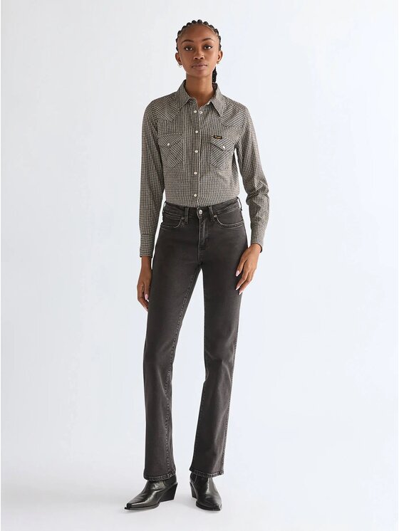 Wrangler Wrangler Jeansy BOOTCUT Szary Slim Fit