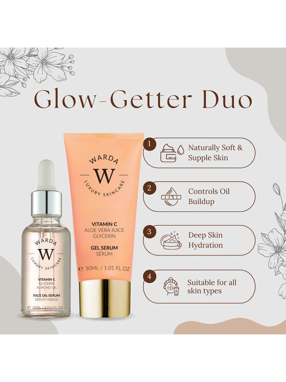 Warda Skincare Warda Skincare Glow Boost: Vit C Cream + Serum Set Krem