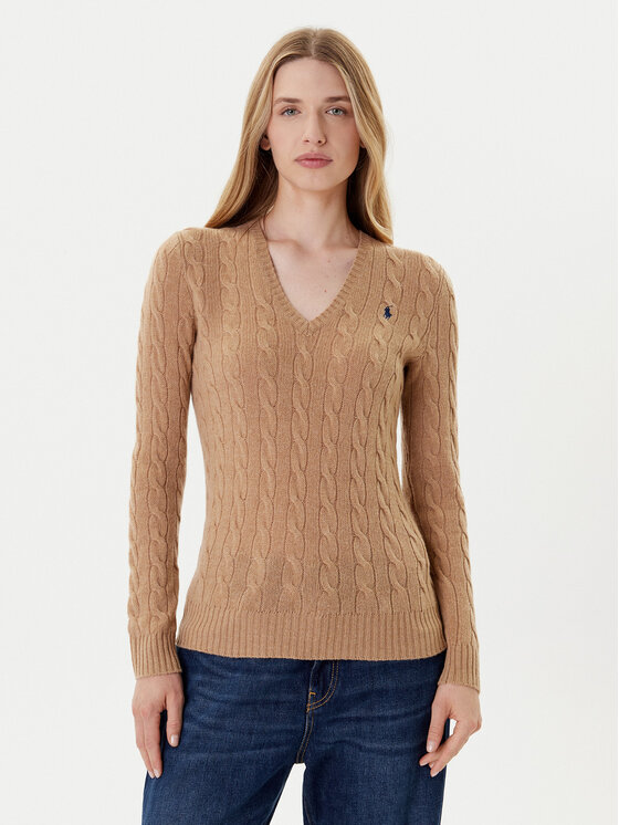 Polo Ralph Lauren Sweter 211971866002 Beżowy Slim Fit
