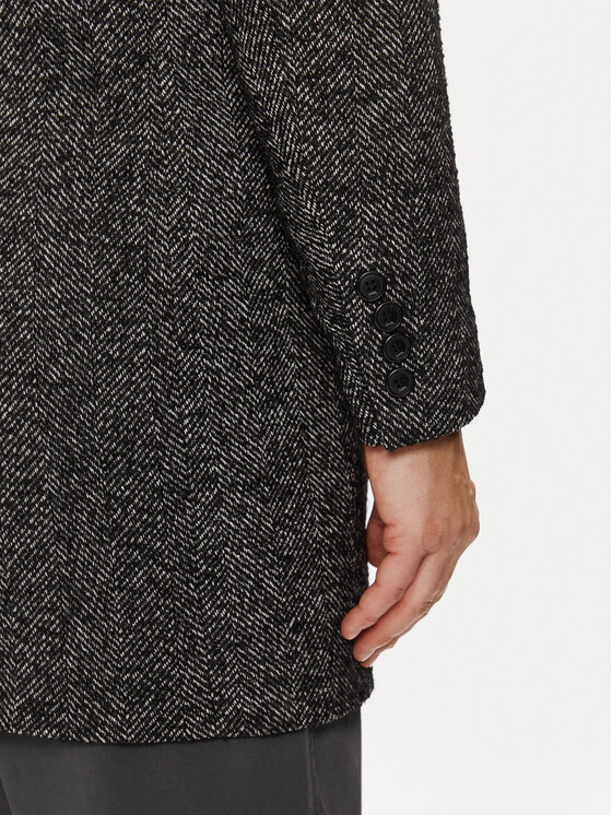 KARL LAGERFELD KARL LAGERFELD Vlněný kabát 455712 544727 Černá Regular Fit