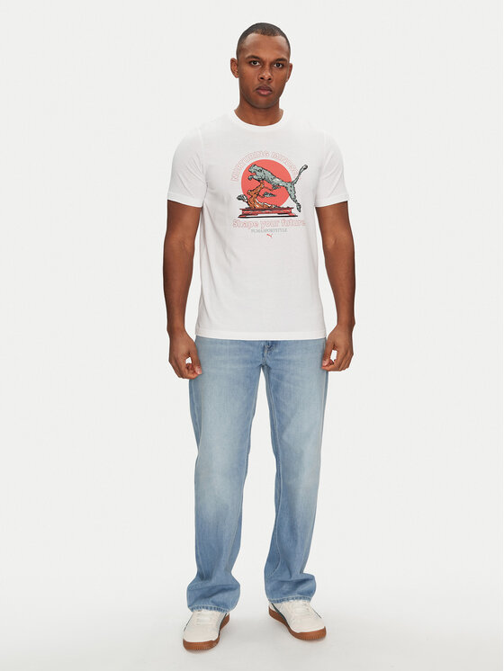 Puma Puma T-Shirt Bonsai 629634 Λευκό Regular Fit