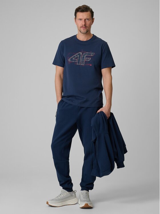 4F 4F T-Shirt COMMERCIAL 12 Granatowy Regular Fit