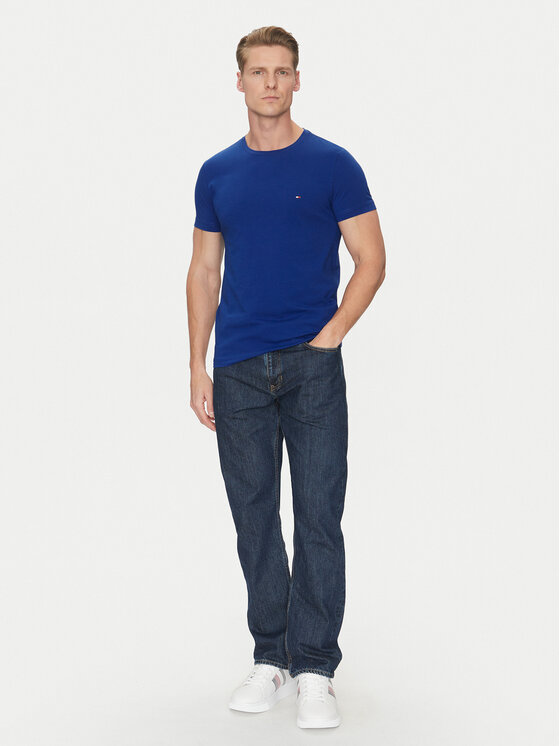 Tommy Hilfiger Tommy Hilfiger T-Shirt MW0MW10800 Modrá Slim Fit
