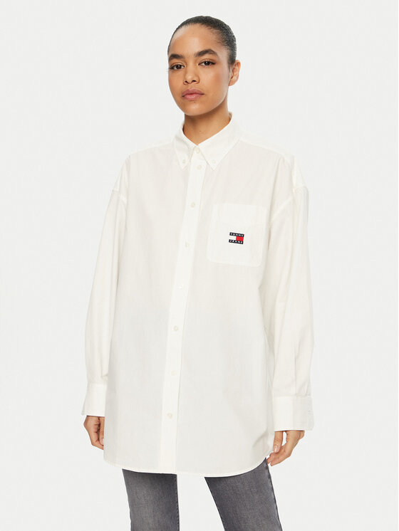Tommy Jeans Tommy Jeans Košile DW0DW19357 Bílá Oversize