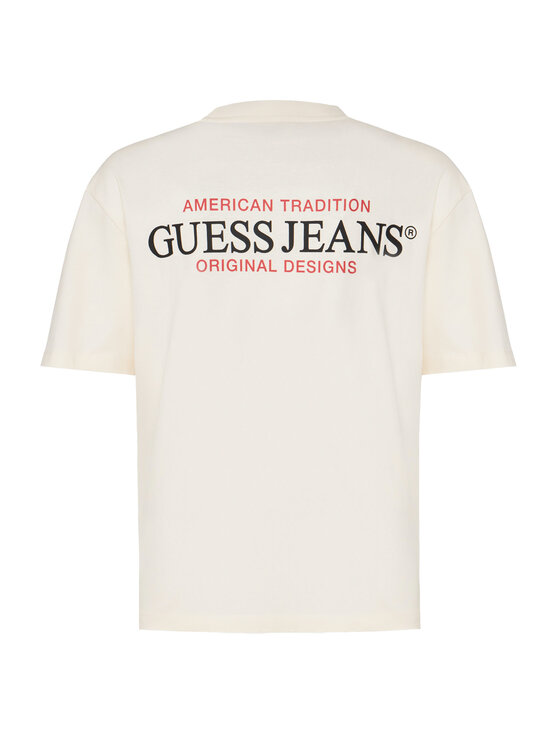Guess Jeans Guess Jeans Póló M4BI75 K8FQ4 Ekru Overshirt Fit