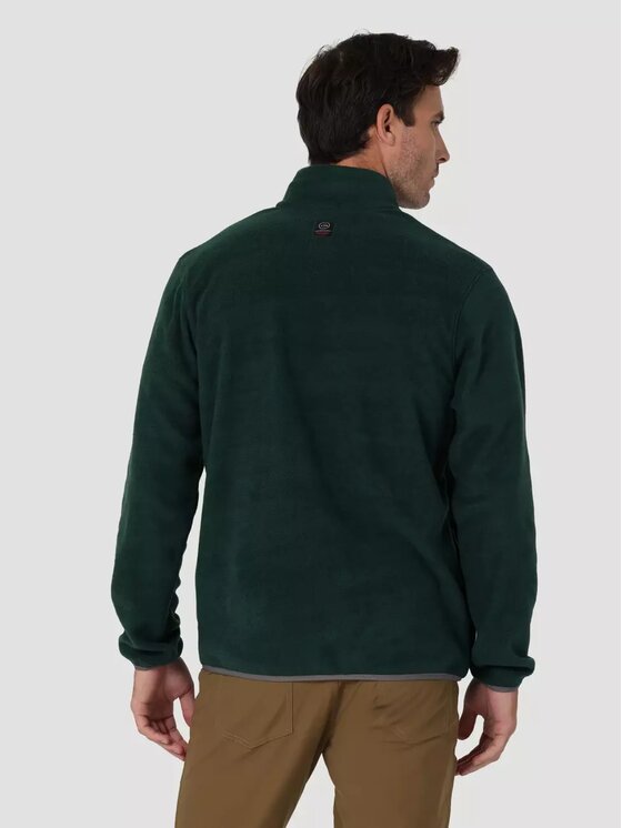 Wrangler Wrangler Sweter ADAMS FLEECE FULL ZIP Zielony Regular Fit