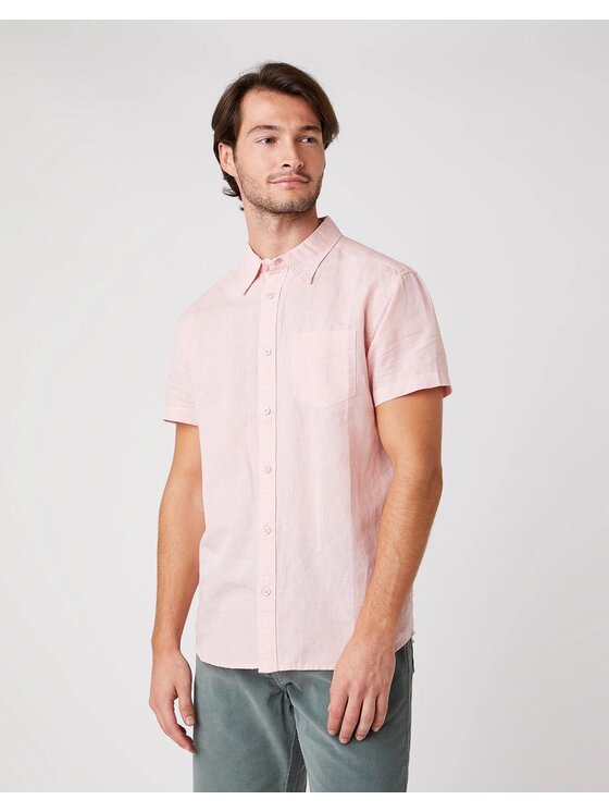 Wrangler Wrangler Camicia SS 1PKT SHIRT Rosa Regular Fit