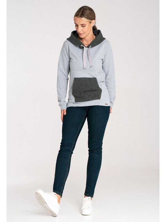 FIGL FIGL Mikina M1045 Šedá Regular Fit