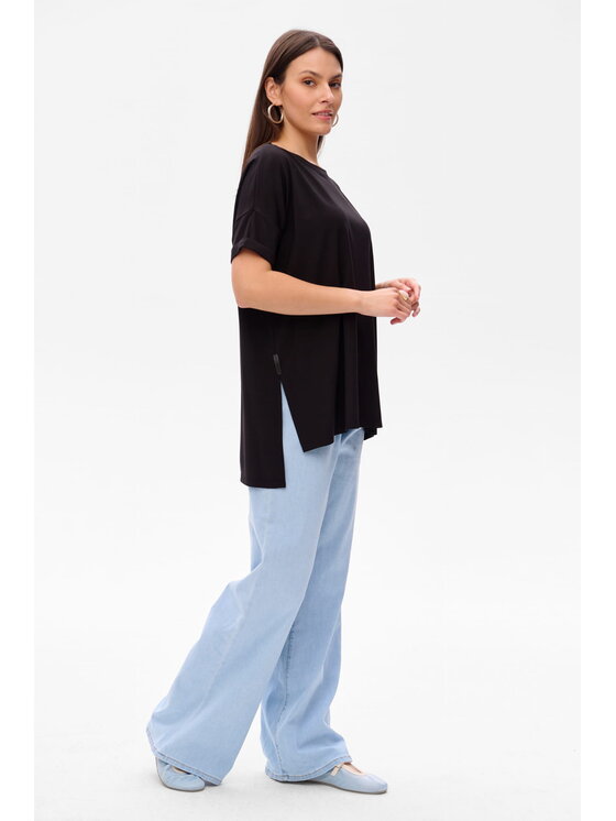 blue shadow blue shadow Bluzka Renzi Czarny Regular Fit