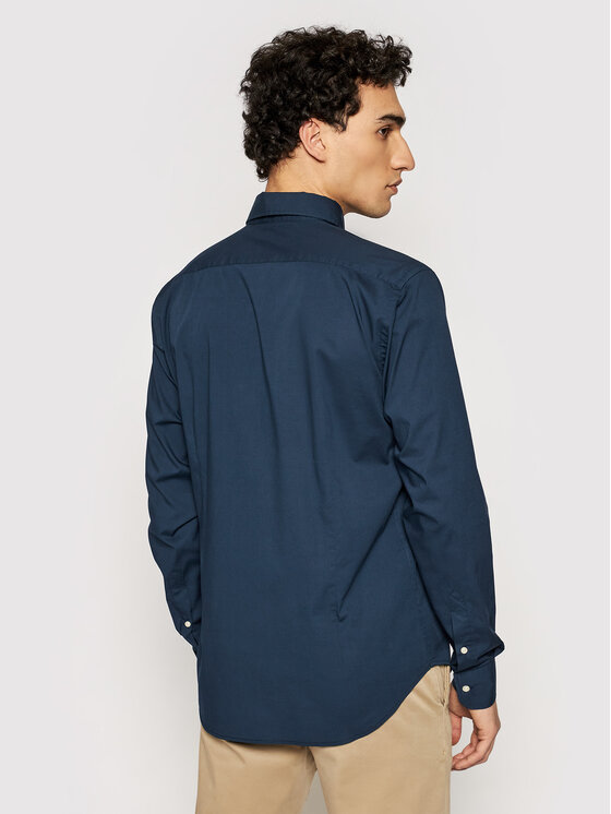 La Martina La Martina Πουκάμισο Poplin CCMC01 PP003 Σκούρο μπλε Regular Fit