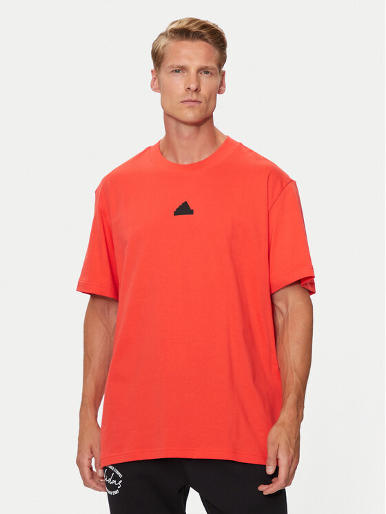 adidas Tricou Brand Love IW3540 Portocaliu Loose Fit