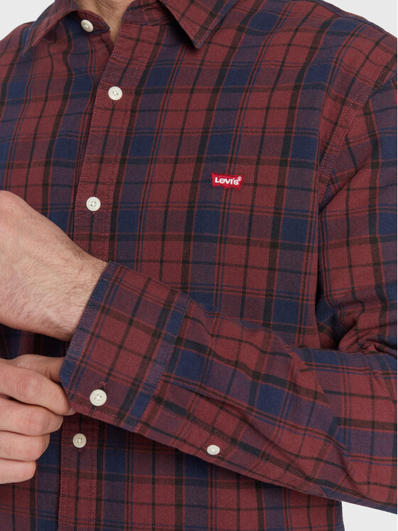 Camicia Battery Housemark 86625-0025 Bordeaux Slim...