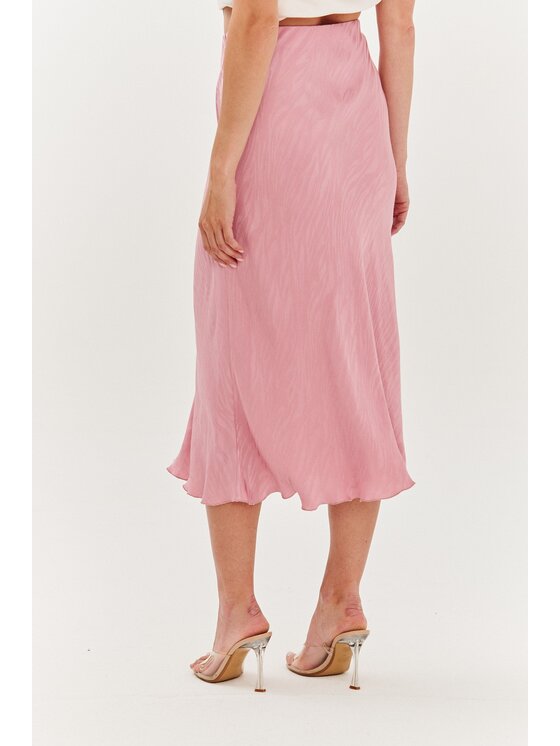 NAOKO NAOKO Midi sukně Rosewater Breeze Růžová Regular Fit
