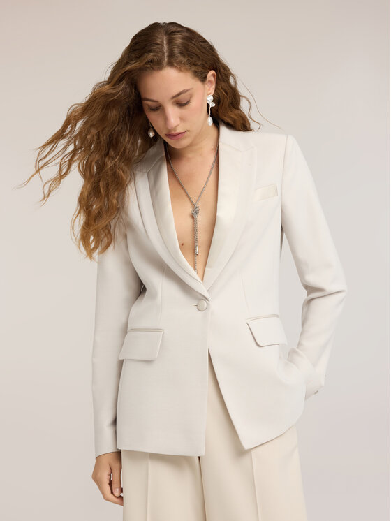 Motivi Motivi Giacca da abito Q117Q001156N021 Bianco Slim Fit