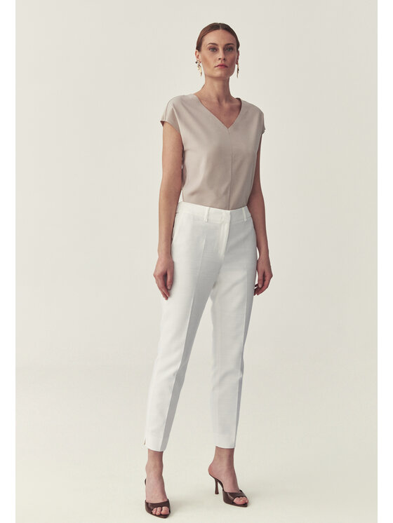 TATUUM TATUUM Bavlnené nohavice KOLIA 8 Biela Skinny Fit