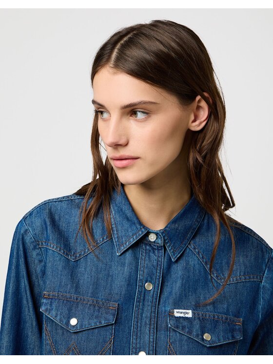 Wrangler Wrangler Koszula HERITAGE SHIRT Niebieski Regular Fit