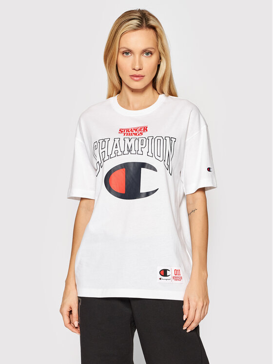 Champion Champion Marškinėliai Unisex STRANGER THINGS Logo 217757 Balta Custom Fit