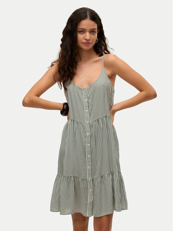 Vero Moda Vero Moda Nyári ruha Bumpy 10325283 Zöld Loose Fit