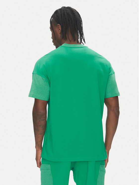 adidas adidas T-Shirt ALL SZN Colorblock JJ3676 Zielony Loose Fit