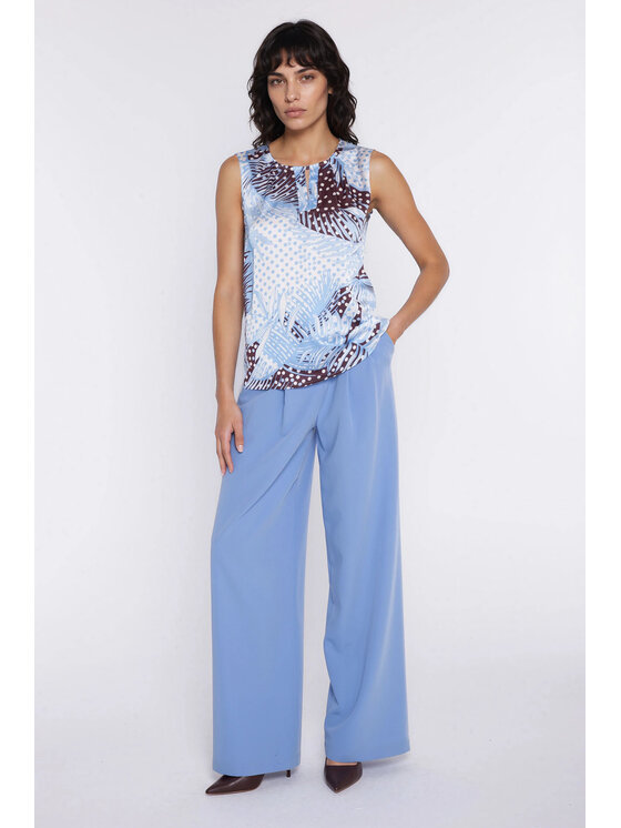 NIFE NIFE Kalhoty z materiálu SD138 Modrá Modern Relaxed Fit