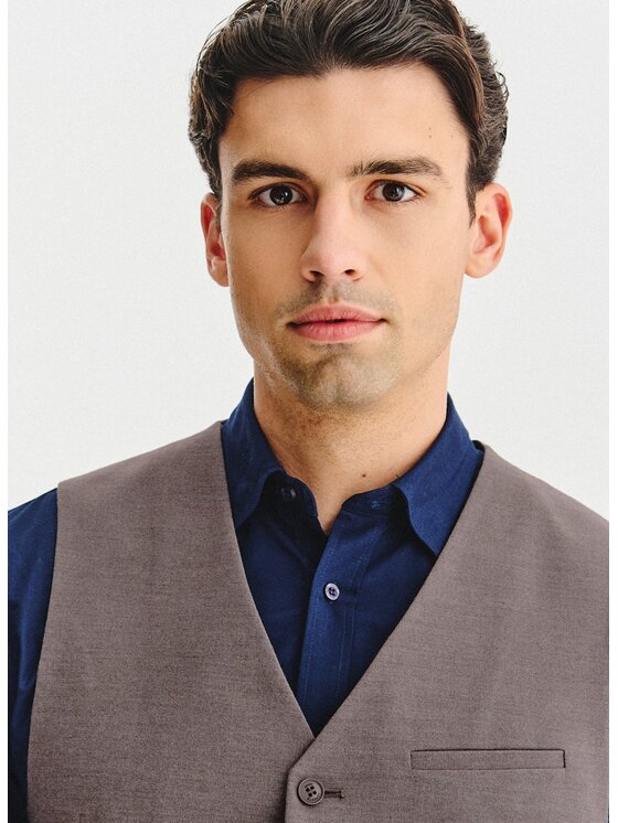 Pako Lorente Pako Lorente Kamizelka garniturowa P25WF-8X-003 Brązowy Slim Fit