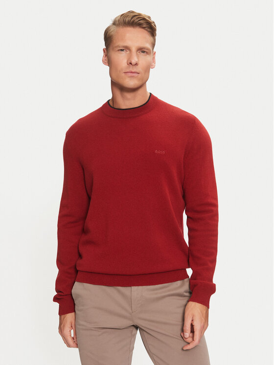 BOSS Boss Megztinis 50526844 Raudona Regular Fit