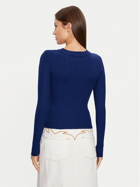 Pieces Pieces Пуловер Crista 17115047 Тъмносин Slim Fit