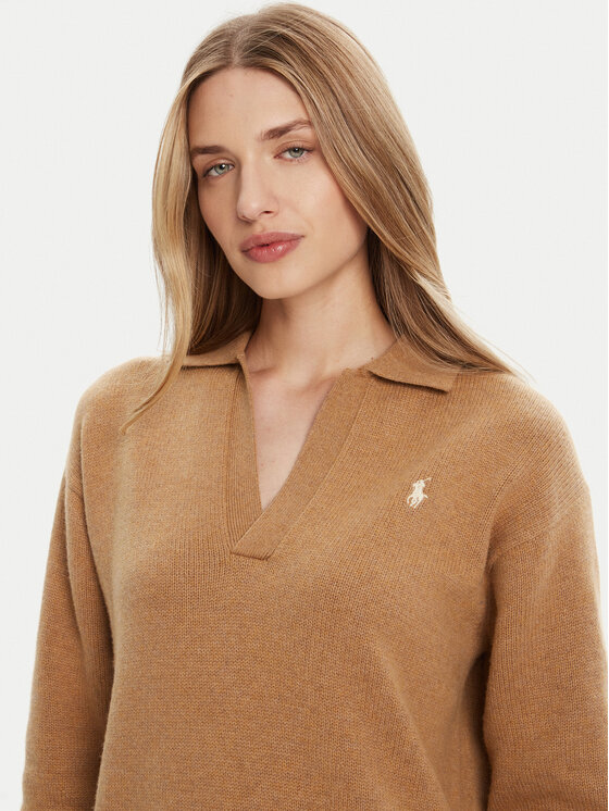 Polo Ralph Lauren Polo Ralph Lauren Džemper haljina 211A91143001 Bež Slim Fit
