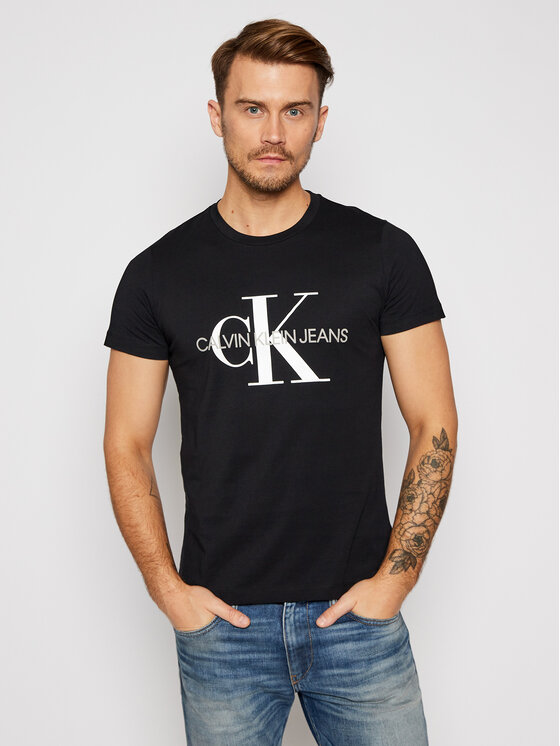 Calvin Klein Jeans TShirt Core Monogram Logo J30J314314 Schwarz Slim Fit Modivo.de